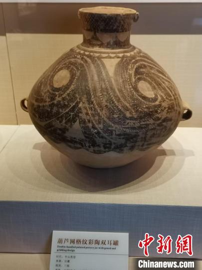 圖為臨洮縣博物館陳列半山類型的馬家窯彩陶?！⊥踉趧P 攝